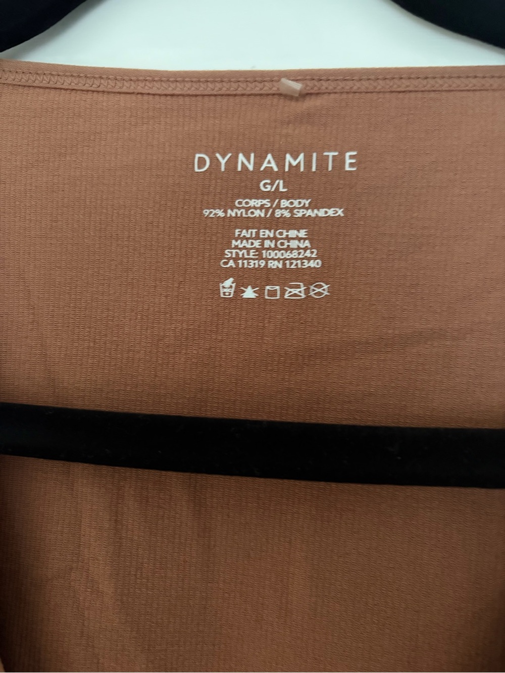 Dynamite Rust-Brown V-Neck Cropped Long Sleeve Top - Picture 2 of 2